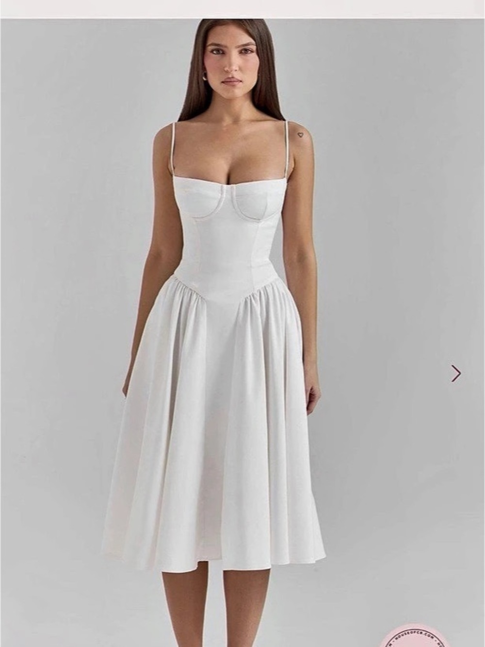 House of CB Samaria White Corset Midi Dress